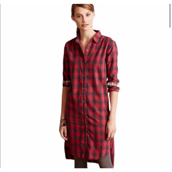 Artisan De Luxe size large plaid flannel shirt dress - Picture 1 of 8